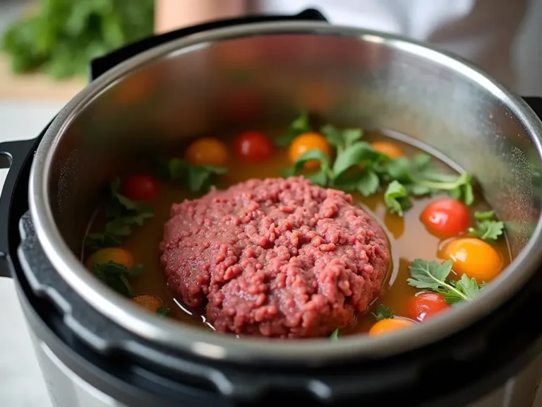 cooking frozen ground beef in instant pot